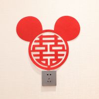 小号米奇喜28cm 大小|j喜字贴纸套装拉花婚房布置装饰新房窗贴门贴囍字卡通猫咪婚庆用