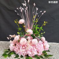 飞凌草短款粉色|新款婚庆道具路引花花排迎宾t台地排花路引娟花婚礼舞台场景装饰