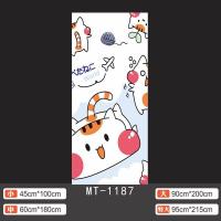 MT-1187白底胶 特大|卡通可爱猫狗动物翻新门贴纸整张玻璃门防水防潮贴创意装饰洗手间