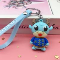 红色唐装牛|2021牛年唐装卡通小牛钥匙扣挂件pvc软胶新年生肖公仔挂饰