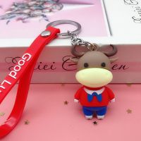 咖啡牛|2021牛年唐装卡通小牛钥匙扣挂件pvc软胶新年生肖公仔挂饰