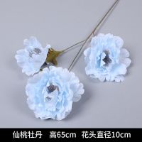 仙桃牡丹|仿真花蓝色系 婚庆主题装饰路引布景插花花艺吊顶花材假花牡丹花