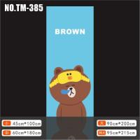 浅灰色LINE-TM385 大|可爱兔呆熊门贴纸木门翻新自粘儿童卧室创意贴画幼儿园培训班门贴