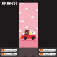 黑色LINE-TM208 中|可爱兔呆熊门贴纸木门翻新自粘儿童卧室创意贴画幼儿园培训班门贴