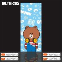 玫红色LINE-TM205 大|可爱兔呆熊门贴纸木门翻新自粘儿童卧室创意贴画幼儿园培训班门贴