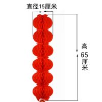 20#加厚加密6连串[2条]|小红纸灯笼串灯笼挂饰室内室外场景布置新年装饰户外防水雨晒灯笼