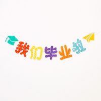 毕业拉旗|毕业典礼布置幼儿园教室气球装饰用品晚会小学班级派对场景背景墙
