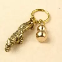 [虎符+葫芦]|新款实用纯黄铜兵符虎符信物钥匙扣挂件车钥匙挂饰铜器小铜玩微雕