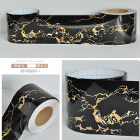 黑金玉 15厘米宽*10米长|防水地脚贴纸门框门套窗台浴室瓷砖装饰腰线pvc自粘踢脚线墙贴
