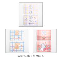 云朵小兔+桃子小熊+樱桃小兔|小清新格子生日祝福贺卡可爱卡通礼物留言卡片父亲节毕业手写礼品