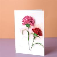 康乃馨底稿+衍纸条(无工具)|教师节送老师diy手工 康乃馨衍纸贺卡卡片幼儿园礼物儿童祝福感谢