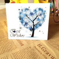 蓝色卡片20张|发财许愿树小卡片留言感谢卡可爱创意祝福贺卡鲜花店中秋节日通用