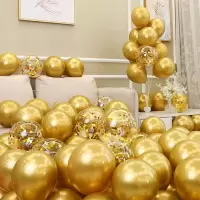 金属金30+金亮片20个 套餐(气筒+打结器+胶点+雨丝吊坠)|结婚气球婚房装饰网红生日布置气球加厚防爆浪漫