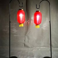 架子+冬瓜+灯泡(颜色备注)|婚庆道具灯笼弯钩路式单钩中国风铁艺宫灯路引架仿古装饰摆件