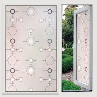 现代图案 70cm*2米|玻璃贴纸透光不透明浴室卫生间防偷窥窗花磨砂自粘防走光拉门贴膜