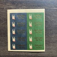 10张100贴圣诞小鹿|圣诞节烫金圣诞树贺卡封口贴儿童礼品包装饼干糖果袋装饰贴不干胶