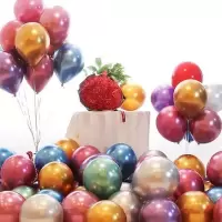 金属混色50个 气筒+打结器+胶点+彩带|结婚气球婚房装饰用品生日布置气球加厚防爆浪漫气球套餐气球
