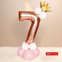 玫瑰金立柱7|网红铝膜气球立柱生日数字气球装饰创意生日派对布置装饰数字包