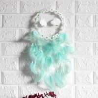 花之云绿色不含灯 贺卡+挂钩|印第安捕梦网吊饰房间挂饰少女心风铃饰品挂件送同学生日礼物带灯