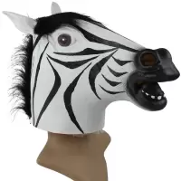 斑马面具|cos搞笑动物面具头套犬马君马头面具抖音搞怪马头套面具表演道具