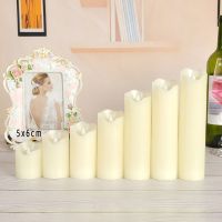 象牙白 [含电池]5x12厘米|斜口仿真蜡烛灯 led电子假蜡烛家居摆件酒店婚礼婚庆剧本装饰道具