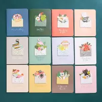 火烈鸟1903款-12张[送信封]|韩国创意立体牛皮折叠贺卡小卡片圣诞情人节日生日祝福空白贺卡纸
