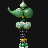 绿玉葫芦>送香水|汽车挂件车内吊饰葫芦符吊坠装饰品男女车载后视镜挂饰