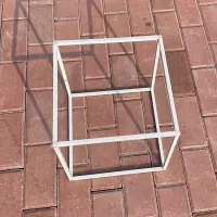 白色正方框20cm一个|婚庆道具几何路引背景舞台摆件铁艺长方框架酒店礼堂装饰橱窗布
