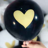 黑色大心款20个 气球+气筒|网红粉色结婚气球装饰婚庆婚礼女方卧室可爱公主浪漫布置儿童生日