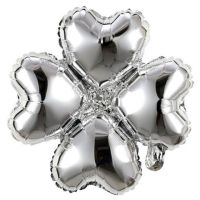 银色50个|四叶草铝膜气球拱门50个节日开业场景布置店面点庆活动气球装饰