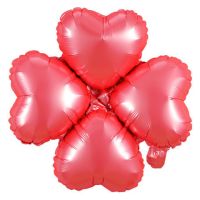 荧光红50个|四叶草铝膜气球拱门50个节日开业场景布置店面点庆活动气球装饰