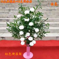白色(10支橄榄枝+10支洋牡丹) 粉色烤漆架子|新款婚庆路引花洋牡丹橄榄枝路引花拱门路引婚礼装饰布景引路花