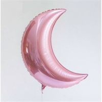 36寸月亮粉2个 买就送10米丝带(多买多送)|18寸镭射星星爱心铝膜气球婚房结婚婚庆求婚布置道具儿童生日装扮