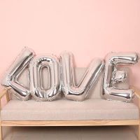 银色LOVE气筒一个|30寸love字母求爱表白气球套餐520浪漫求婚告白房间场景布置装