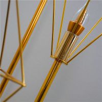 钻石金色升降小号|婚庆道具钻石路引灯铁艺几何灯光摆件婚礼t台装饰场景布置