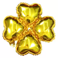 四叶草(金色) 6个|心形四叶草铝膜气球铝箔开业拱门店铺庆典布置生日结婚装饰汽球