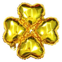 四叶草(金色) 5O只(送气筒1只)|心形四叶草铝膜气球铝箔开业拱门店铺庆典布置生日结婚装饰汽球