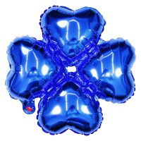 四叶草(蓝色) 5O只(送气筒1只)|心形四叶草铝膜气球铝箔开业拱门店铺庆典布置生日结婚装饰汽球