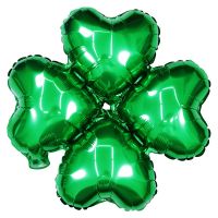 四叶草(绿色) 5O只(送气筒1只)|心形四叶草铝膜气球铝箔开业拱门店铺庆典布置生日结婚装饰汽球