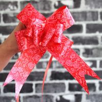 大号[红色玫瑰] 100条|彩带拉花婚车装饰丝带蝴蝶结车门把手拉花结婚用品花车布置副车花