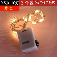 3个装 0.5米10灯#彩色[独立包装]|led灯串彩灯灯带花束鲜花包花拉菲草礼物礼盒鲜花生日灯串