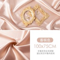 [香槟色]75cm*100cm|珠宝背景布丝光绸缎背景布拍照道具拍摄摄影纯色银白色静物美甲直播耳环化妆品珠宝首饰银饰金饰
