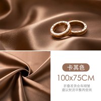 [卡其色]75cm*100cm|珠宝背景布丝光绸缎背景布拍照道具拍摄摄影纯色银白色静物美甲直播耳环化妆品珠宝首饰银饰金饰