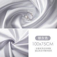[银灰色]75cm*100cm|珠宝背景布丝光绸缎背景布拍照道具拍摄摄影纯色银白色静物美甲直播耳环化妆品珠宝首饰银饰金饰