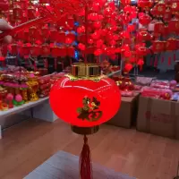 大号中国红1个|手提灯笼新年元宵节复古led发光灯笼儿童春节装饰结婚水晶红灯笼