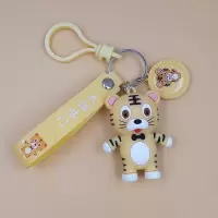 黄色滴胶老虎|韩版时尚卡通可爱生肖小老虎钥匙扣挂件创意包包挂饰礼物