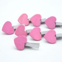 玫粉色约47个|贺卡夹卡片夹木制彩色zakka爱心小夹子桃心心形木夹相片照片墙夹