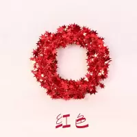 红色1根|圣诞节装饰品铁丝五角星星串拉花彩带树婚庆装扮藤条挂件场景用品
