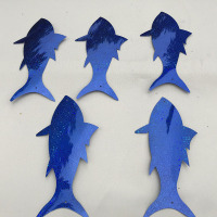23cm*12cm镭射鱼宝蓝色10条价|2021夏季美陈镭射鱼海洋主题装饰舞台布置商场橱窗道具海洋鱼吊饰