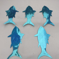 23cm*12cm镭射鱼湖蓝色10条价|2021夏季美陈镭射鱼海洋主题装饰舞台布置商场橱窗道具海洋鱼吊饰